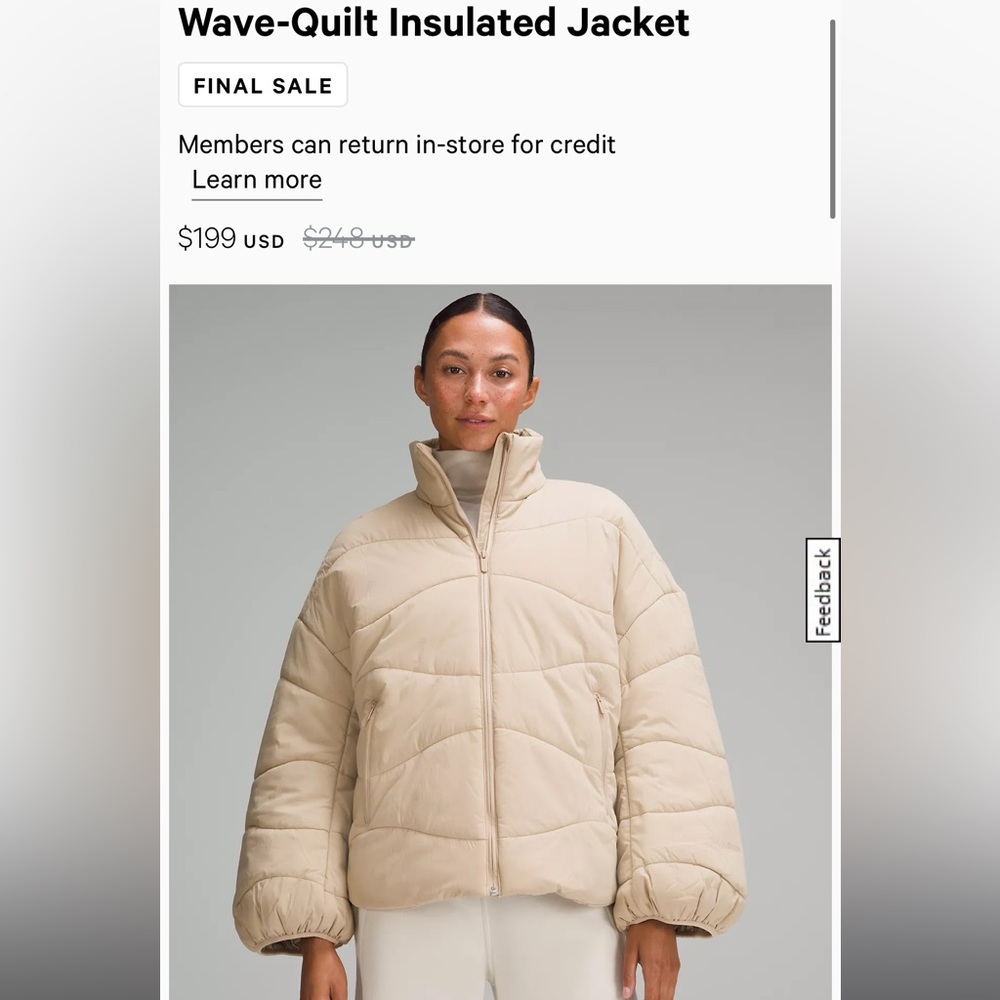 Lululemon quilted jacket